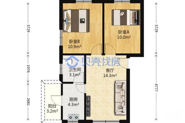 蓮花北巷|方正戶型、保養好、朝南采光通透